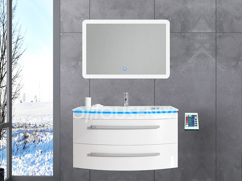 HS-E1937 Plastic PVC bathroom cabinet europe tall bathroom cabinet white high gloss
