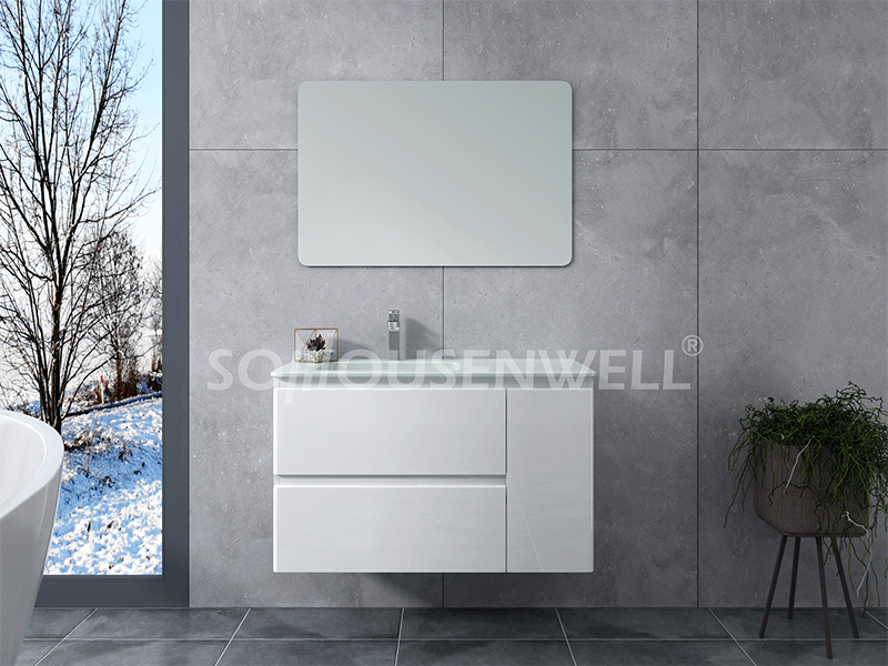 Cam-1000 Space saving wall mounted bathroom cabinet single basin bathroom vanity