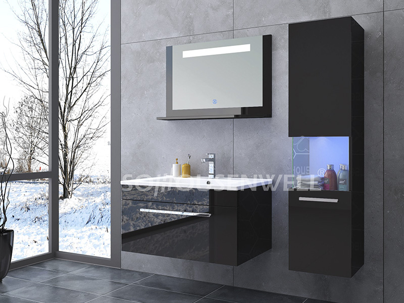 HS-E1910 Floating washroom vanity bathroom cabinets single bathroom vanity set furniture