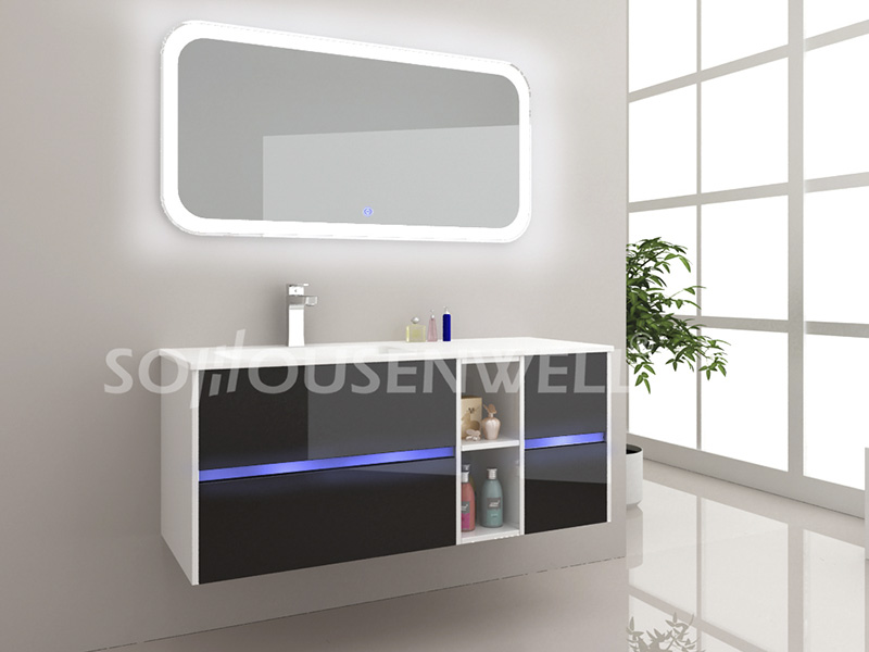 HS-E1913 LED bathroom mirror cabinet LED vanity wall hanging copper free mirror