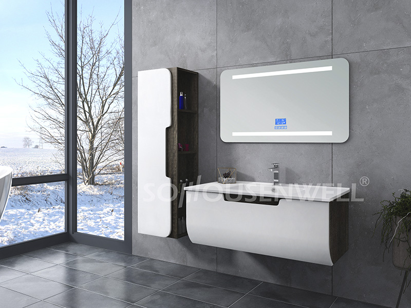 HS-E1936 Custom color bathroom cabinet mirror with LED