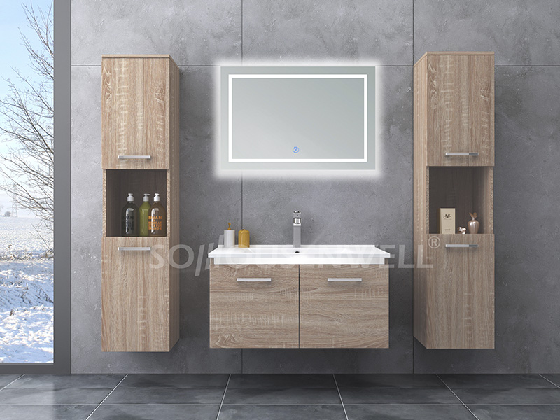 HS-E1947 New design modern bathroom mirror cabinet with washing basin