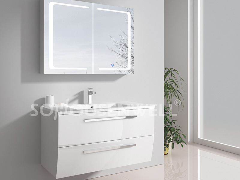 HS-E1950 Bathroom cabinet europe tall bathroom cabinet white high gloss