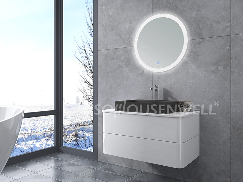 HS-E1956 Modern floating wood bathroom vanity bathroom cabinet for toilets