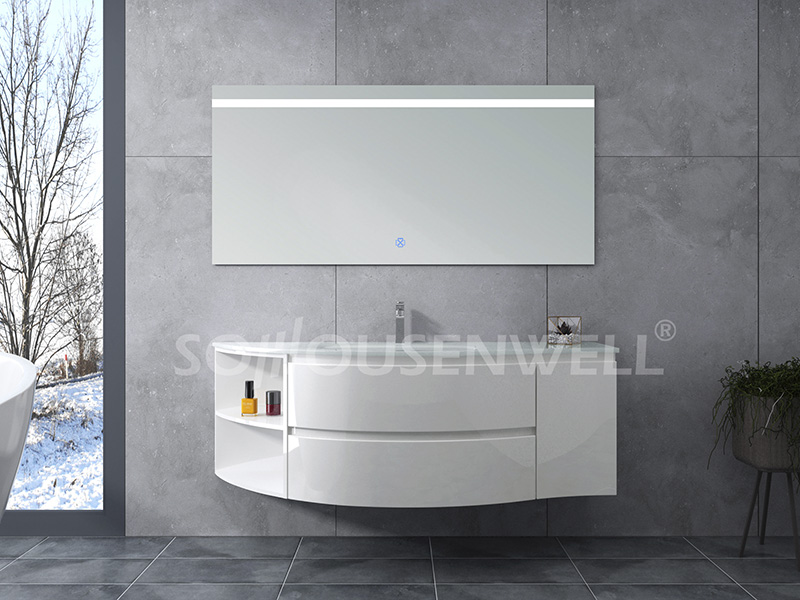 HS-E1966 White plastic bathroom vanity bathroom furniture floating bathroom cabinet
