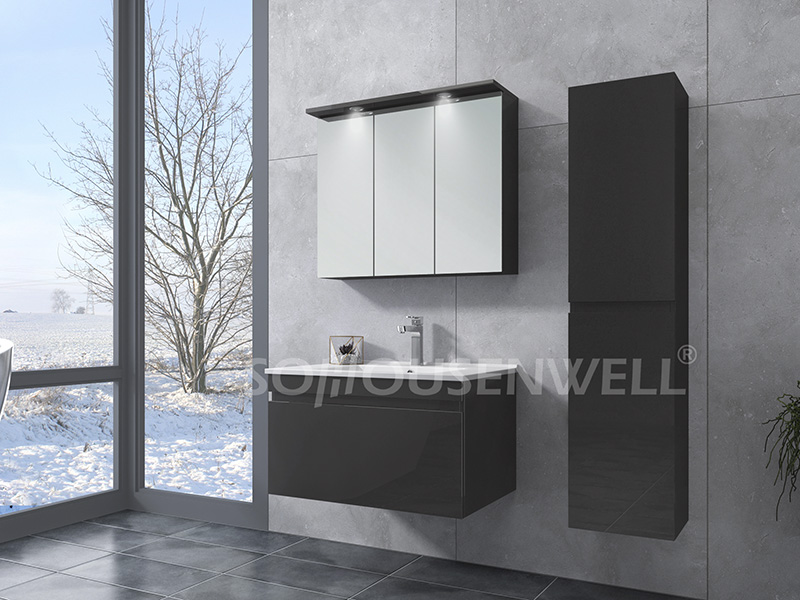 HS-E1973 LED toilet vanity bathroom mirror cabinet vanity wall hanging copper free mirror
