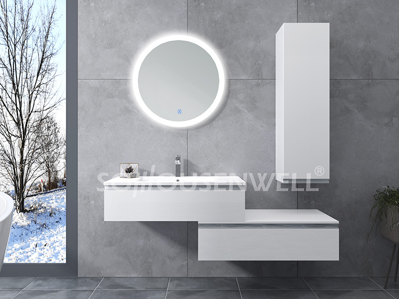 HS-E1986 Fashion design bathroom cabinet hotel vanity LED lighted bathroom mirror