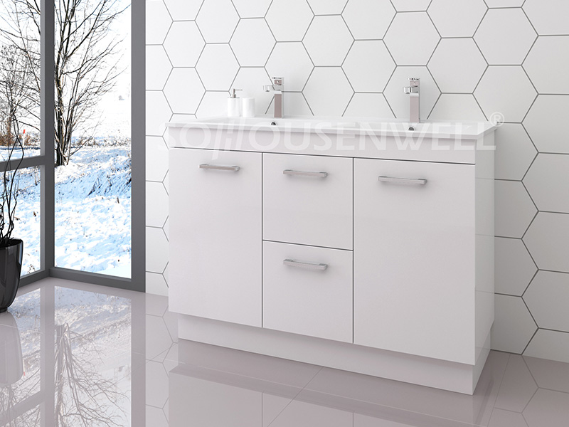 Mia-1200D Hot sale white bathroom vanity set bathroom cabinet with basin and mirror
