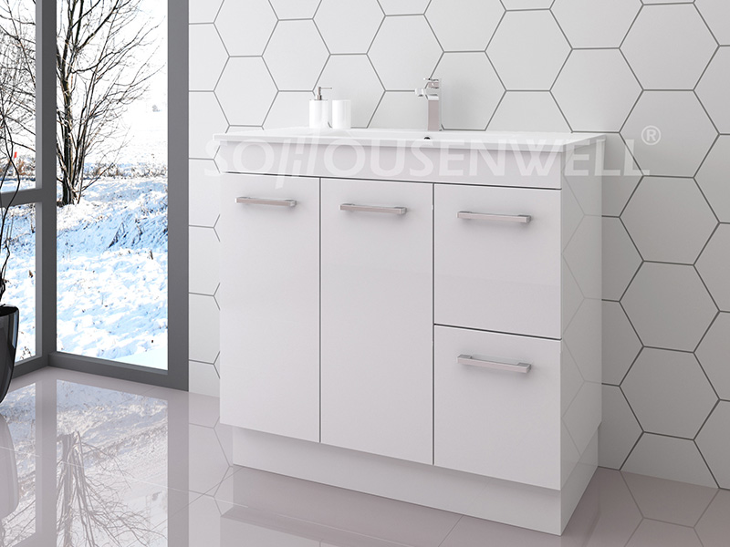 Mia-900 Hot sale white bathroom vanity set bathroom cabinet with basin and mirror